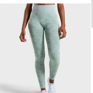 Gymshark camo leggings green Medium